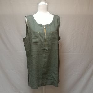 Linen Ellen Tracy Sleeveless Tunic
